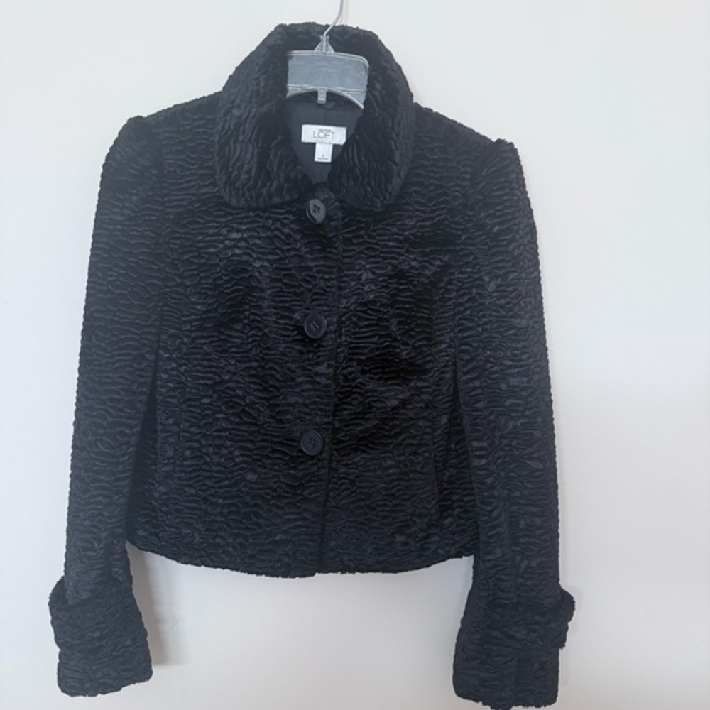 Ann Taylor Loft Soft Faux Lamb’s Fur Teddy Jacket size 0